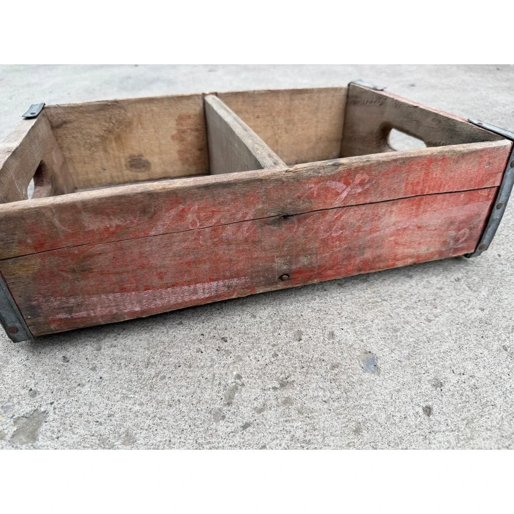 Wooden Soda Crate Large Rustic Vintage Storage Box Coca Cola Coke Collectible